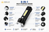 8 in 1 Portable Rechargeable Torch LED Flashlight